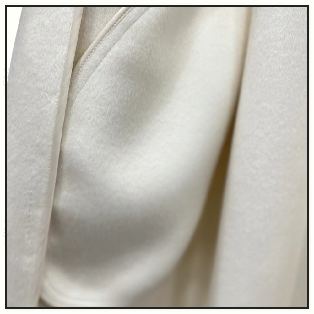 CASHMERE COAT WITH REX RABBIT FUR COLLAR