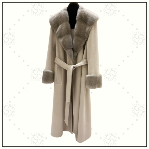 SABLE COLLAR LONG COAT