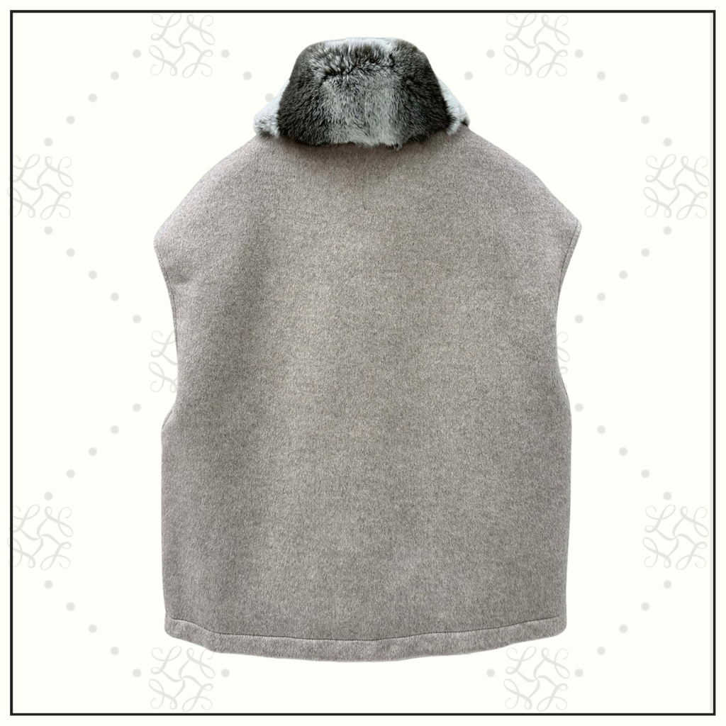 REVERSIBLE CHINCHILLA COLLAR VEST