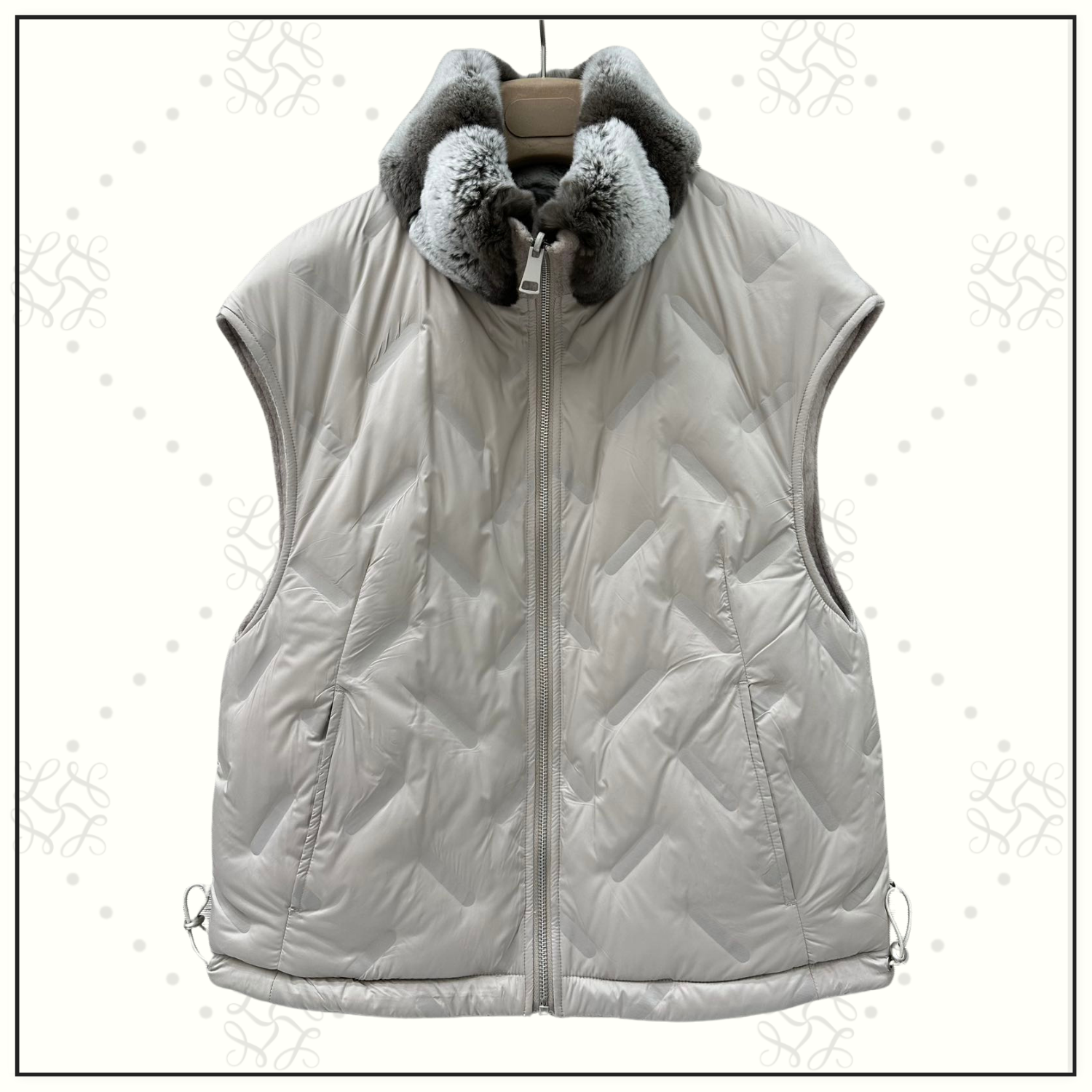 REVERSIBLE CHINCHILLA COLLAR VEST