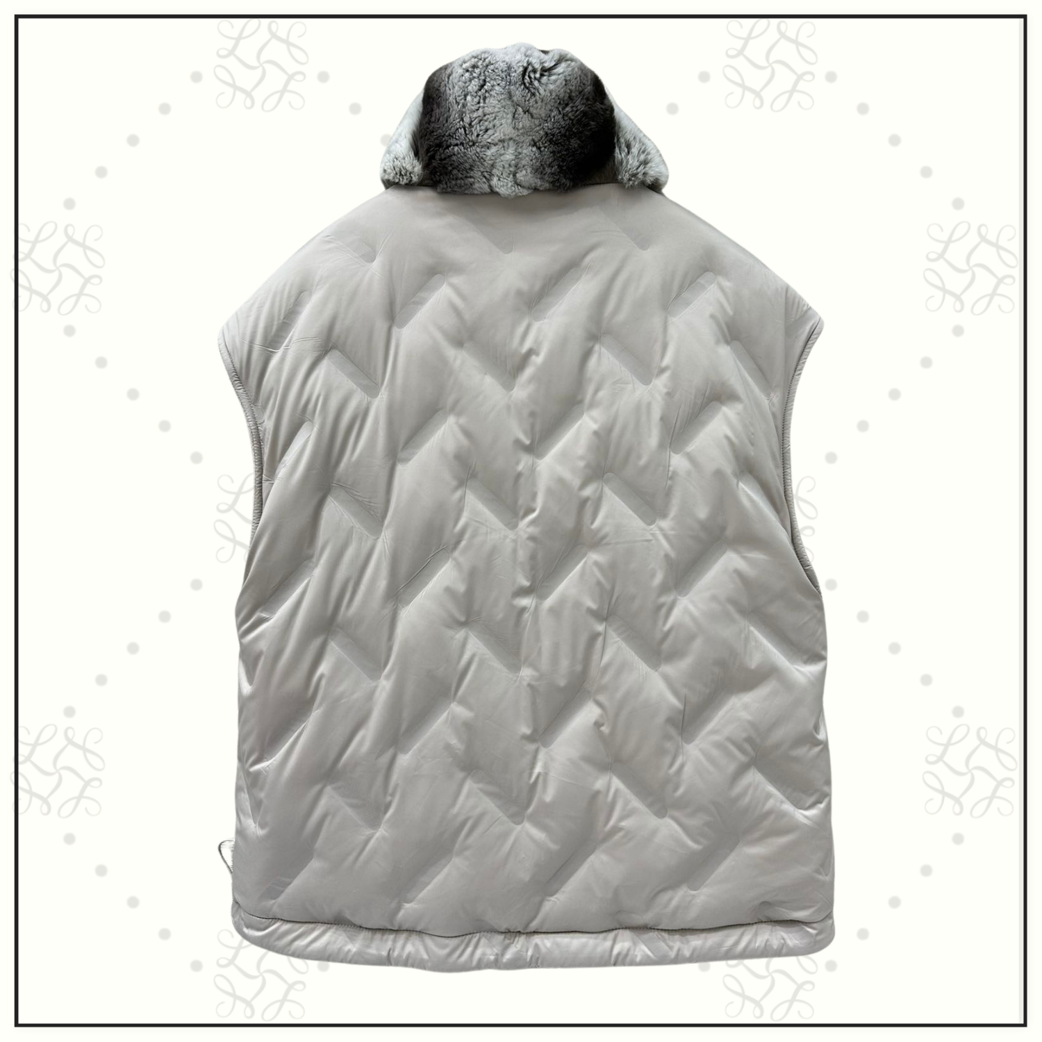 REVERSIBLE CHINCHILLA COLLAR VEST