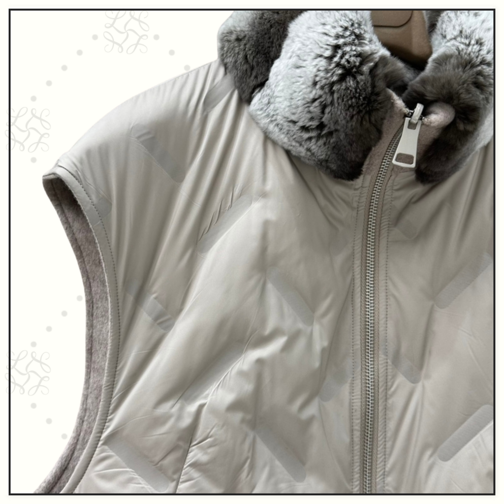 REVERSIBLE CHINCHILLA COLLAR VEST