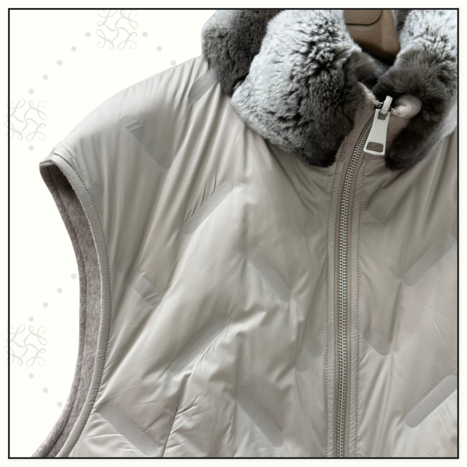 REVERSIBLE CHINCHILLA COLLAR VEST