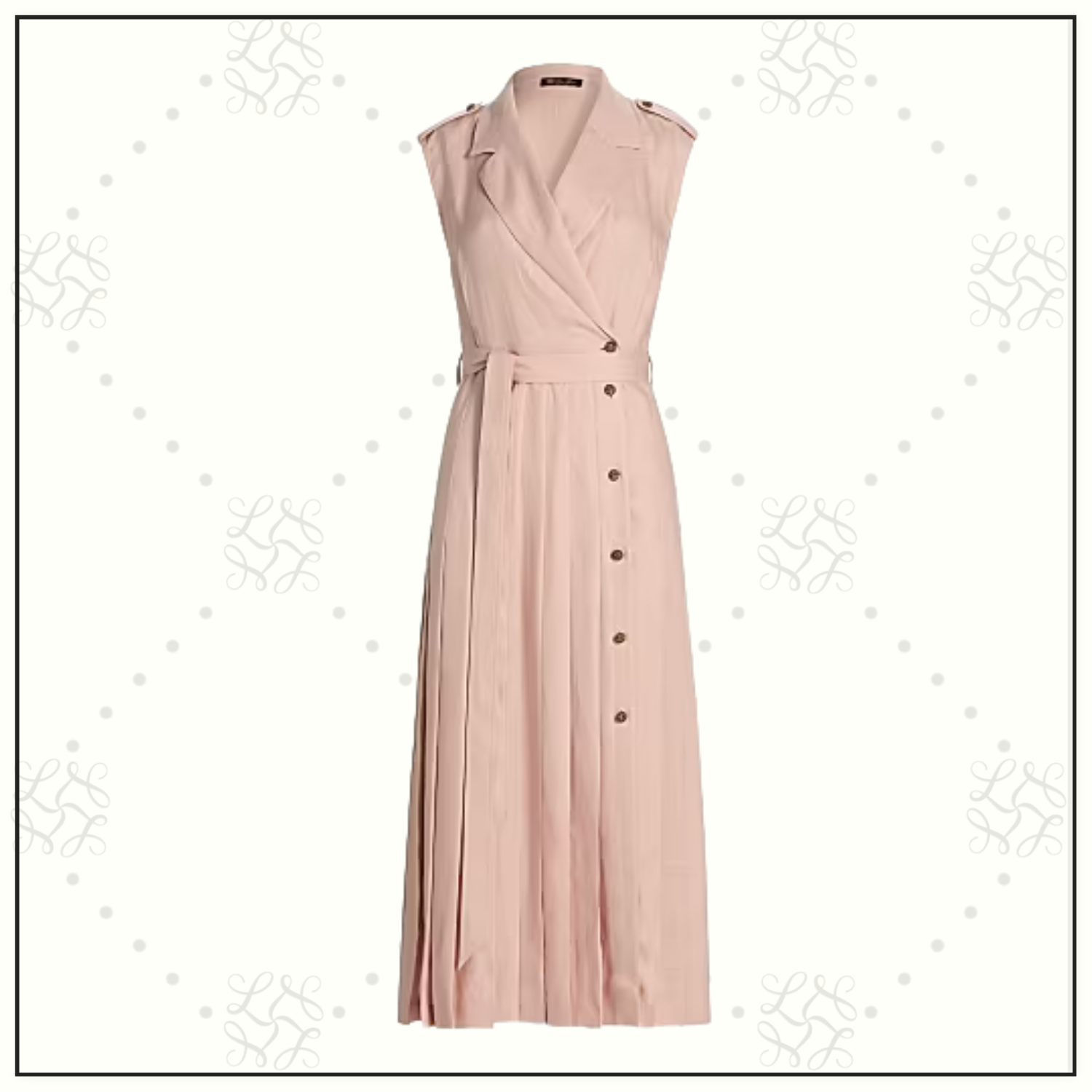 BRYCE PLEATED LINEN MIDI DRESS