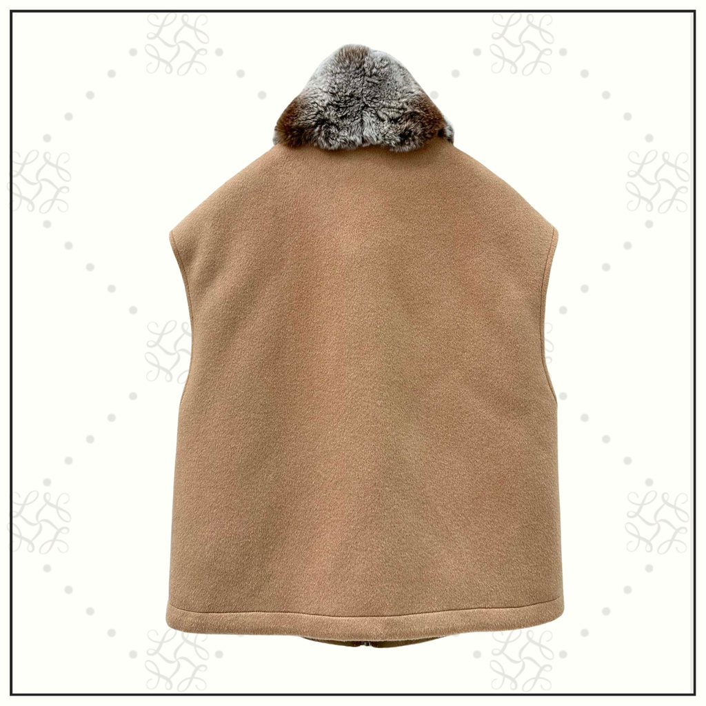 REVERSIBLE CHINCHILLA COLLAR VEST