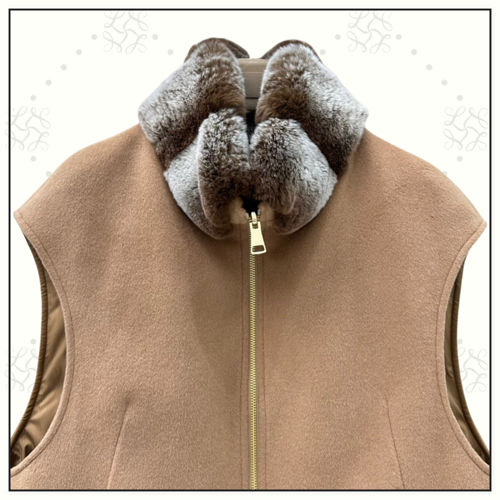 REVERSIBLE CHINCHILLA COLLAR VEST