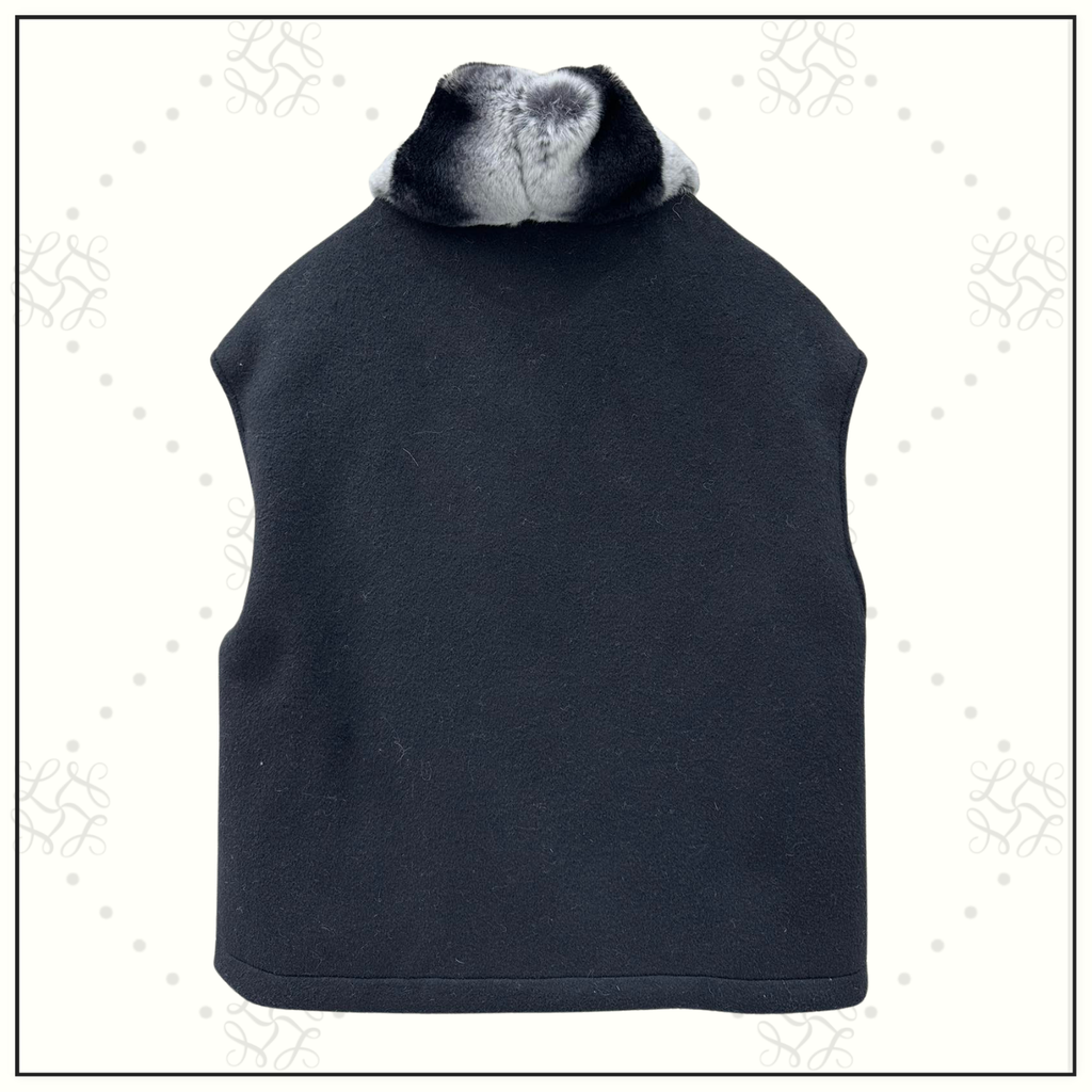 REVERSIBLE CHINCHILLA COLLAR VEST