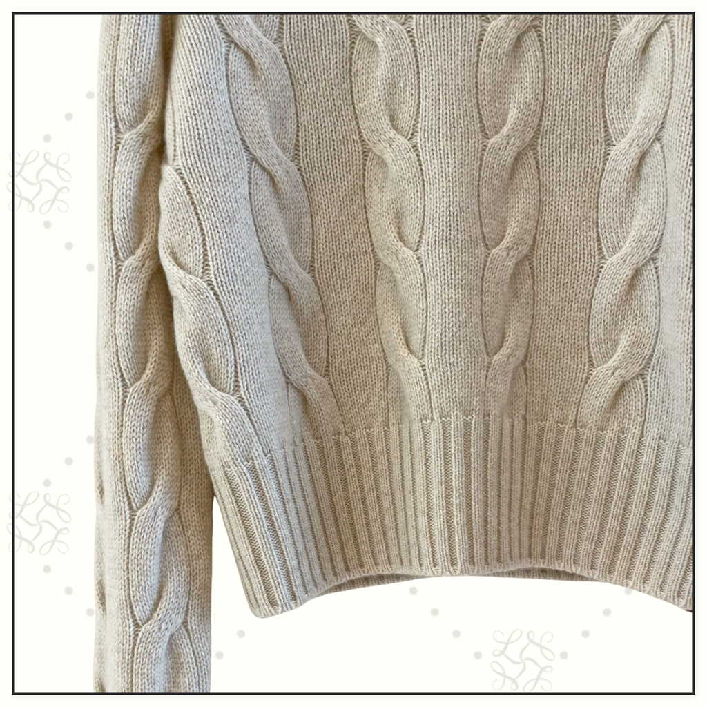 CASHMERE CABLE KNIT SWEATER