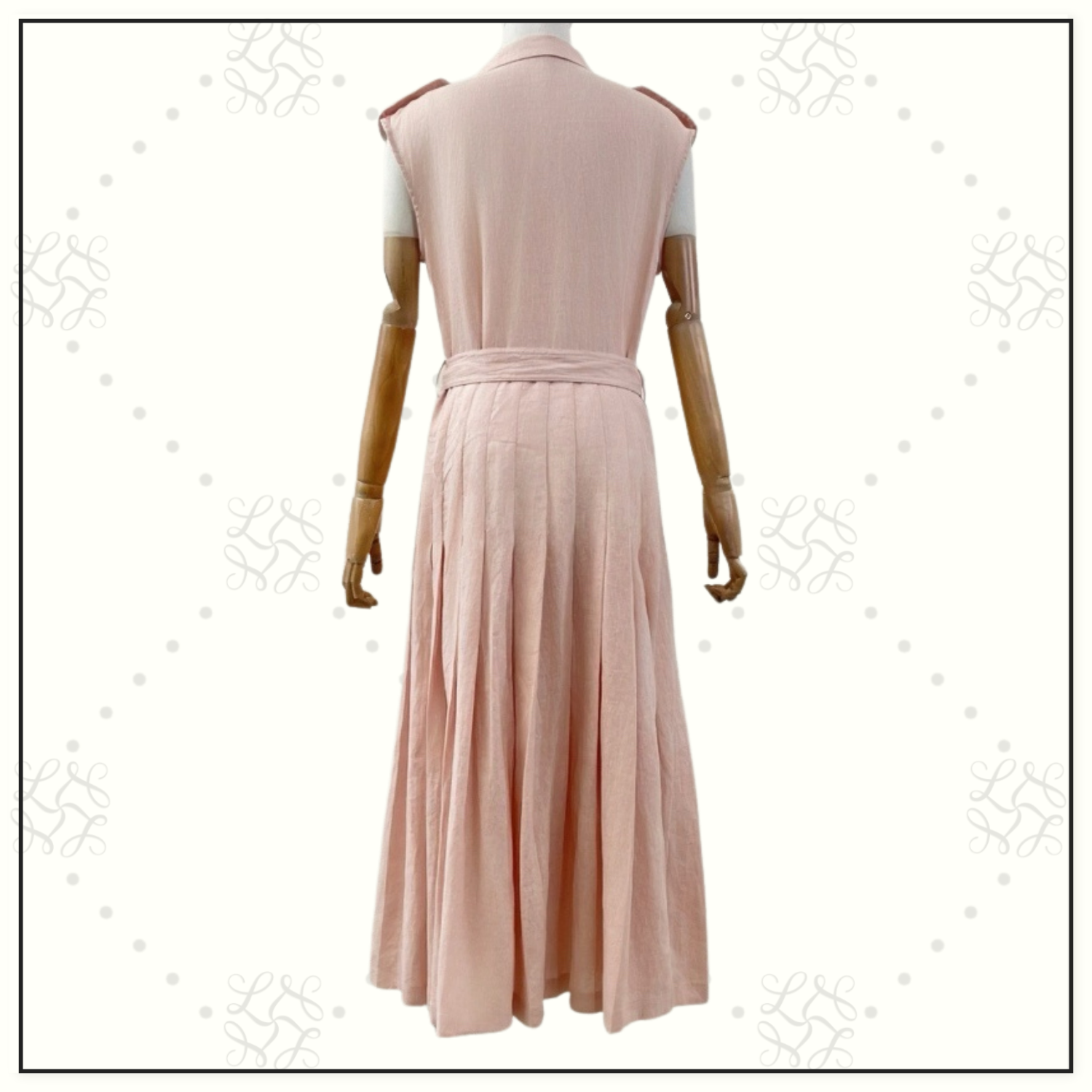 BRYCE PLEATED LINEN MIDI DRESS