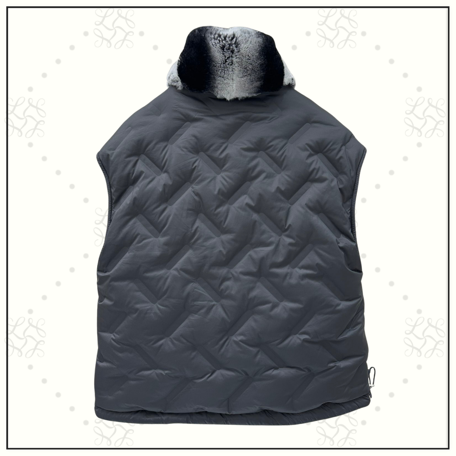 REVERSIBLE CHINCHILLA COLLAR VEST