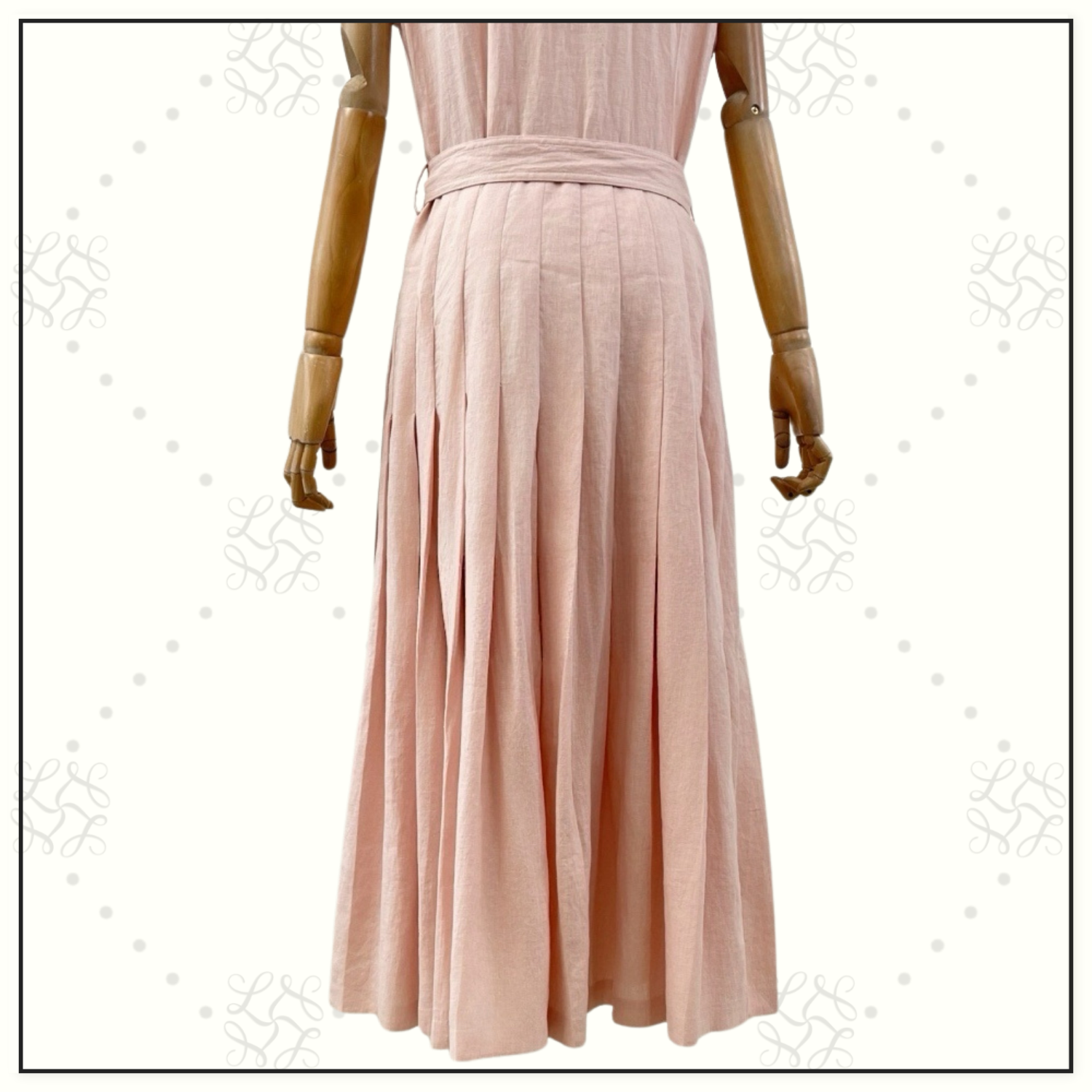 BRYCE PLEATED LINEN MIDI DRESS