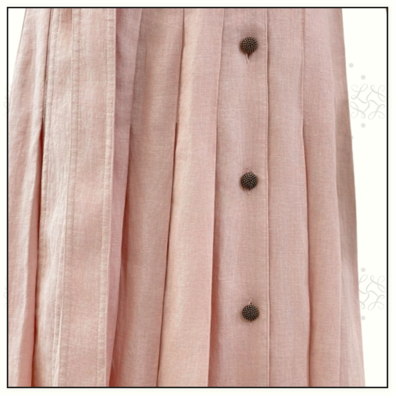 BRYCE PLEATED LINEN MIDI DRESS