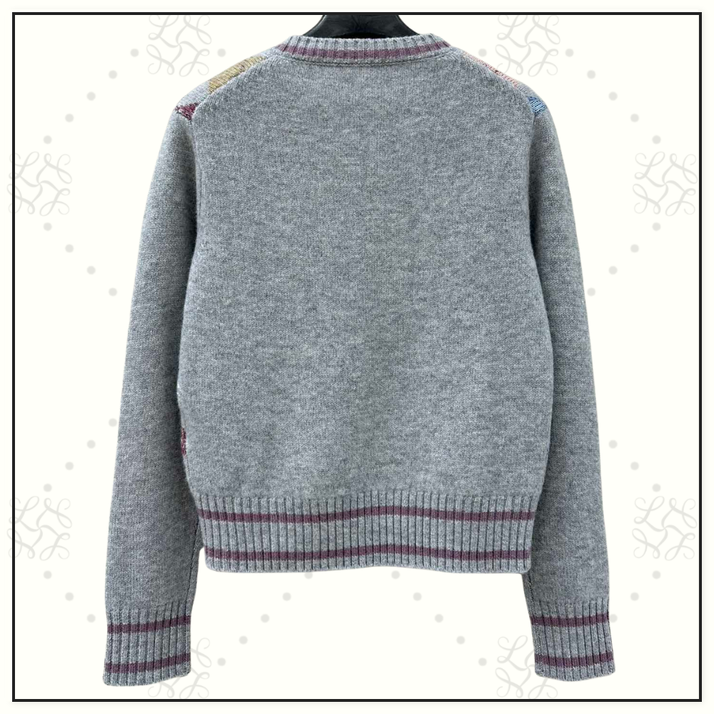 CASHMERE 3D ARGYLE PULLOVER