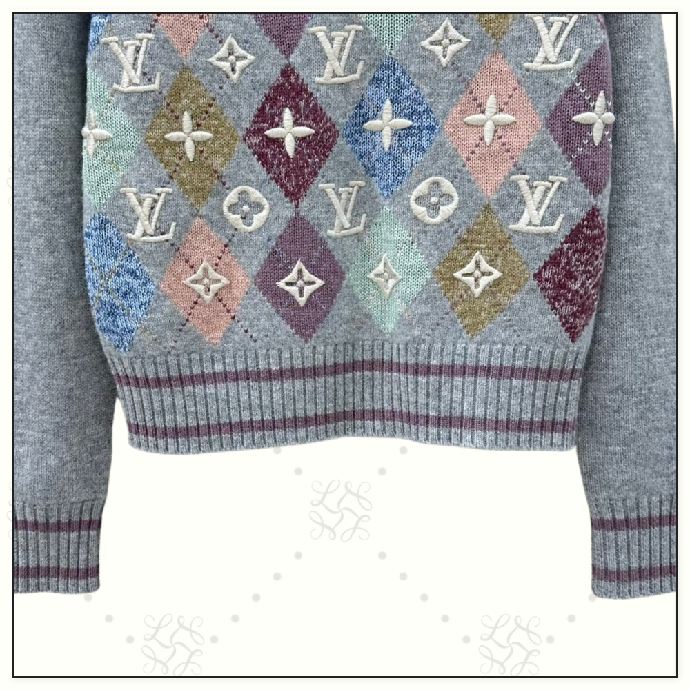 CASHMERE 3D ARGYLE PULLOVER