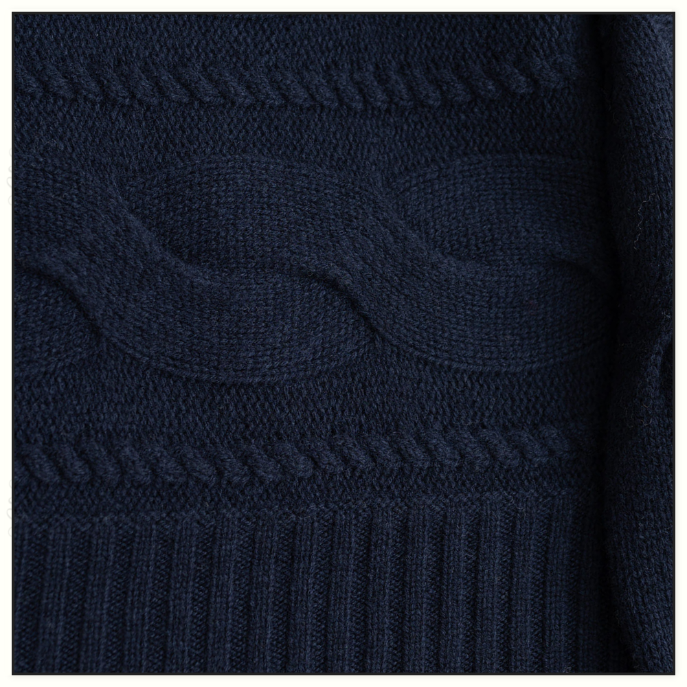 WOOL CASHMERE CABLE KNIT SWEATER