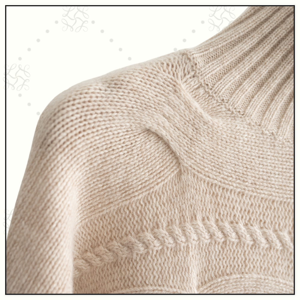 WOOL CASHMERE CABLE KNIT SWEATER