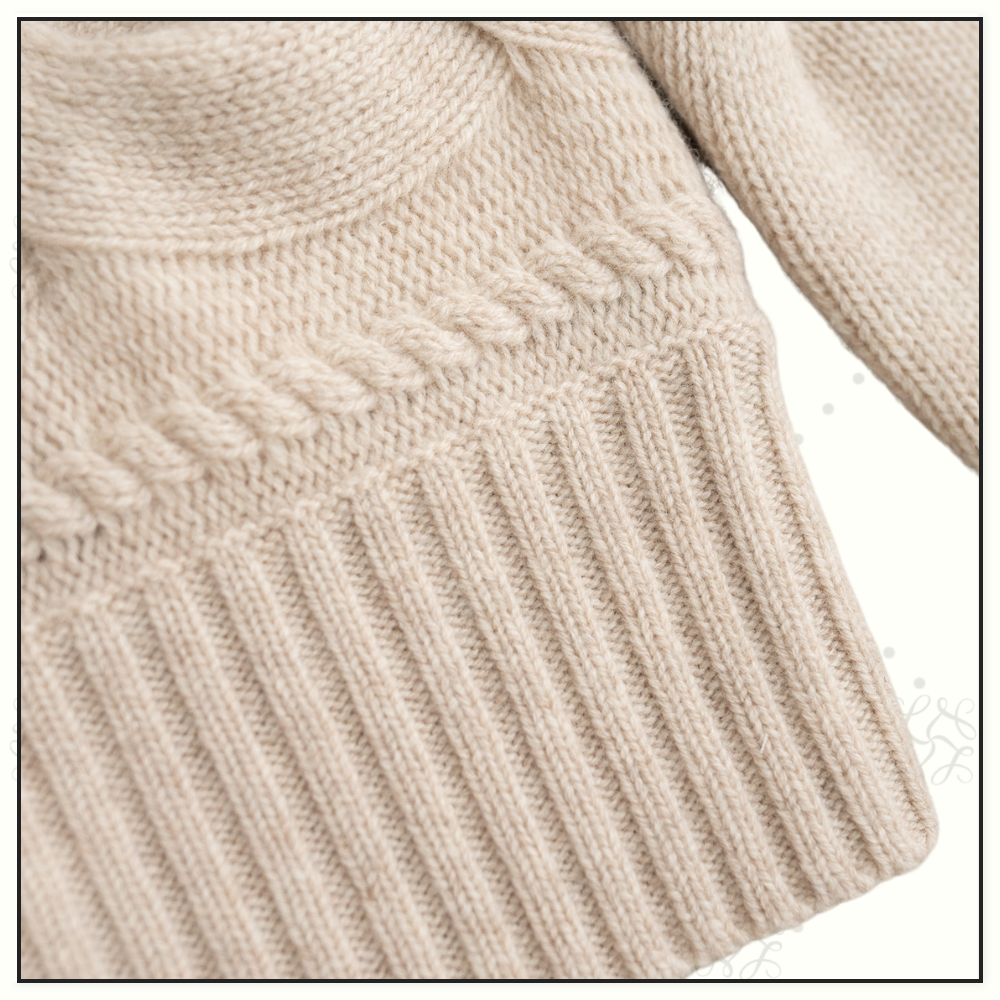 WOOL CASHMERE CABLE KNIT SWEATER