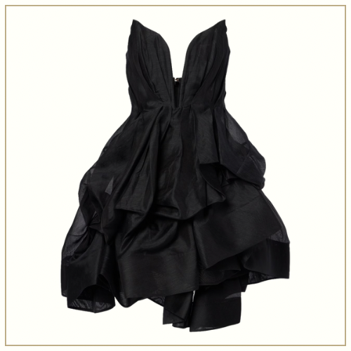 ILLUMINATE DRAPED LINEN & SILK MINI DRESS