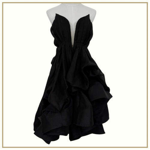 ILLUMINATE DRAPED LINEN & SILK MINI DRESS