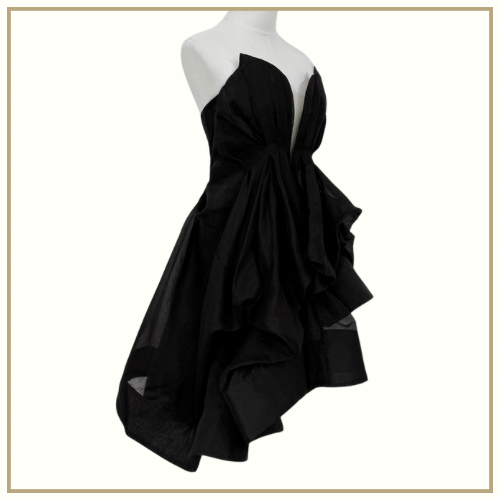 ILLUMINATE DRAPED LINEN & SILK MINI DRESS