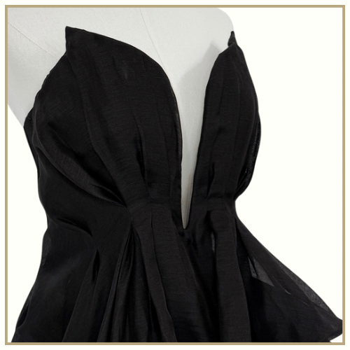 ILLUMINATE DRAPED LINEN & SILK MINI DRESS