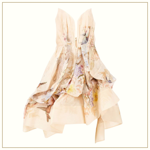 ILLUMINATE DRAPED LINEN & SILK MINI DRESS