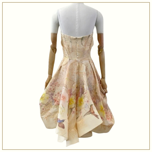 ILLUMINATE DRAPED LINEN & SILK MINI DRESS