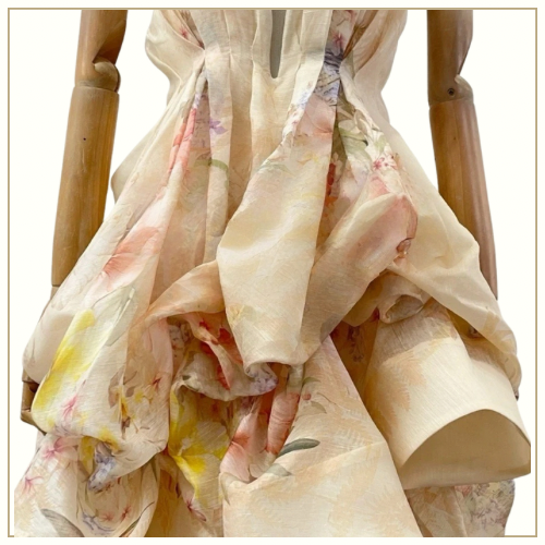 ILLUMINATE DRAPED LINEN & SILK MINI DRESS