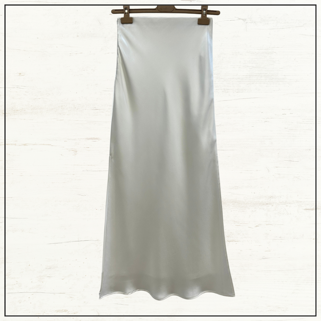 SATIN MIDI SKIRT