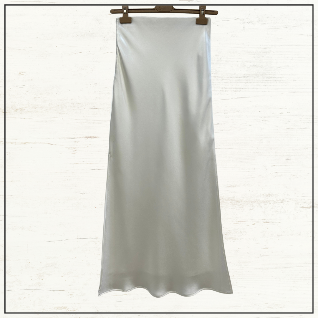 SATIN MIDI SKIRT