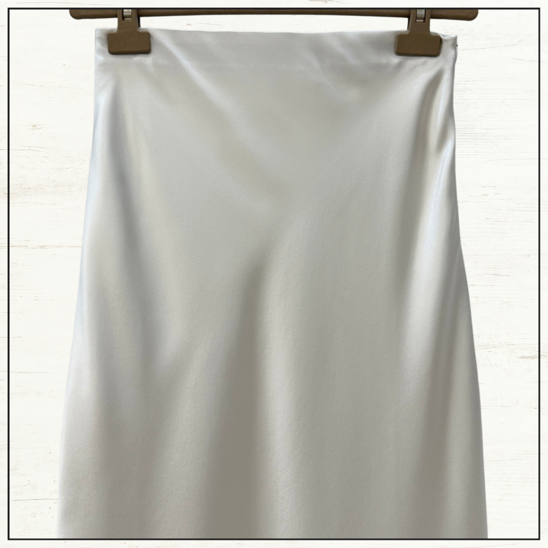 SATIN MIDI SKIRT