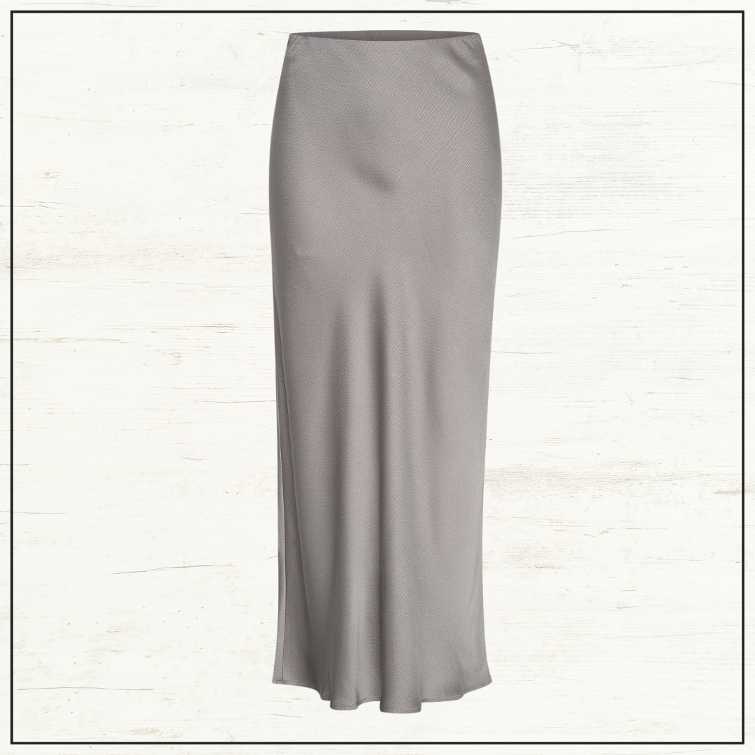 SATIN MIDI SKIRT