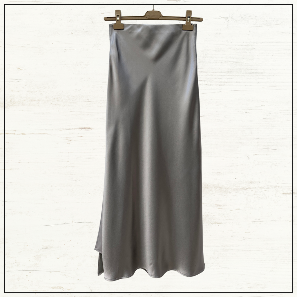 SATIN MIDI SKIRT