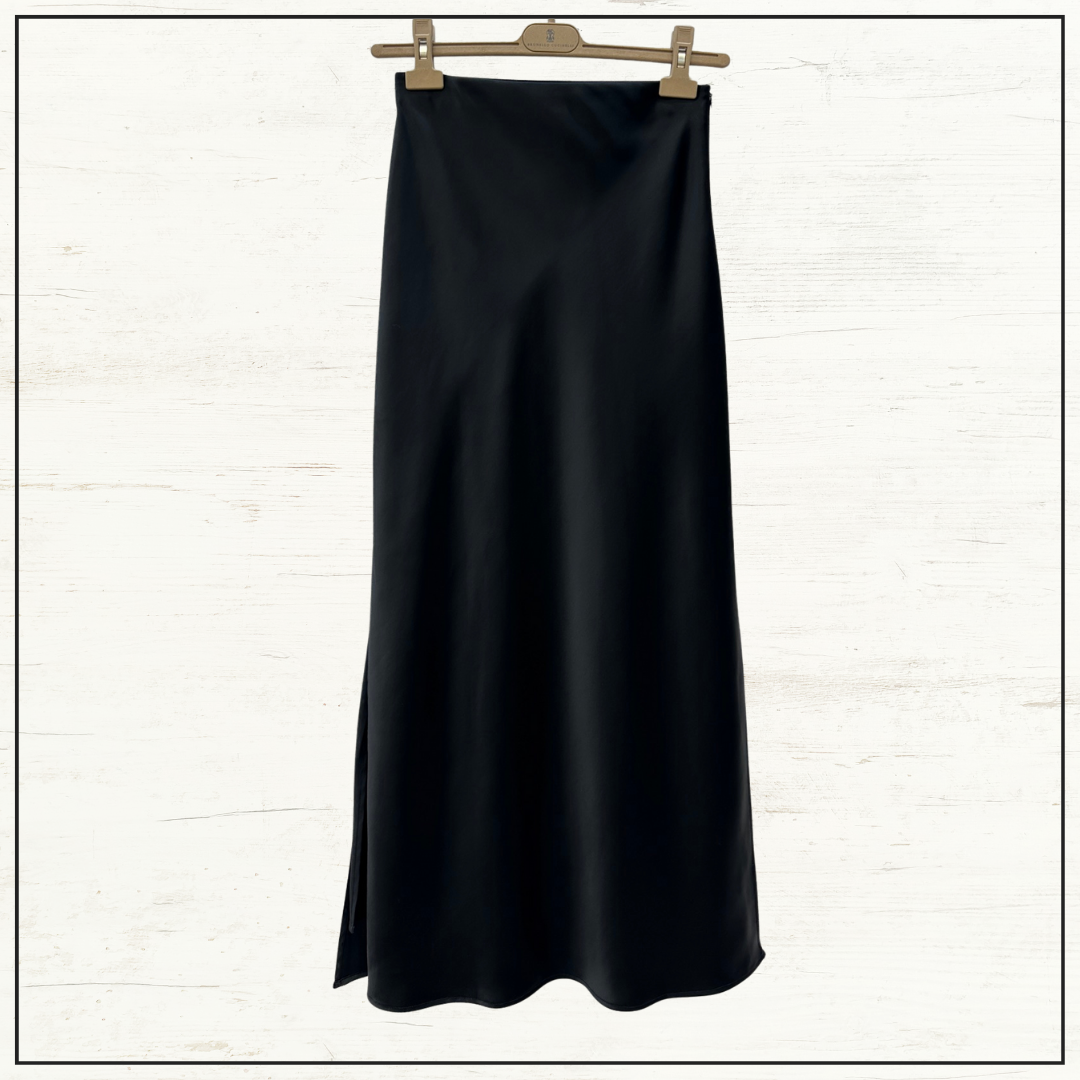SATIN MIDI SKIRT
