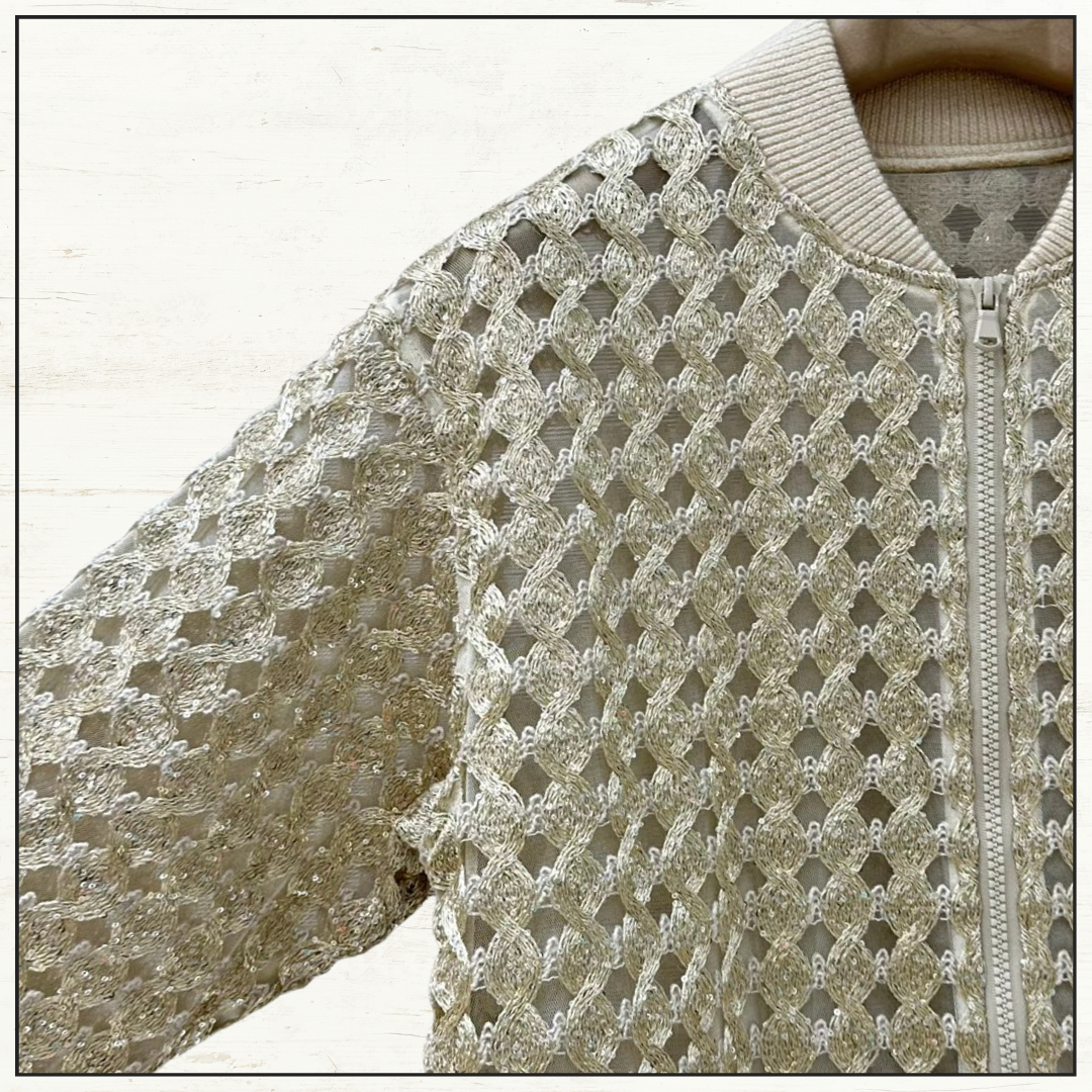 SILK OPEN KNIT CARDIGAN & PENCIL SKIRT