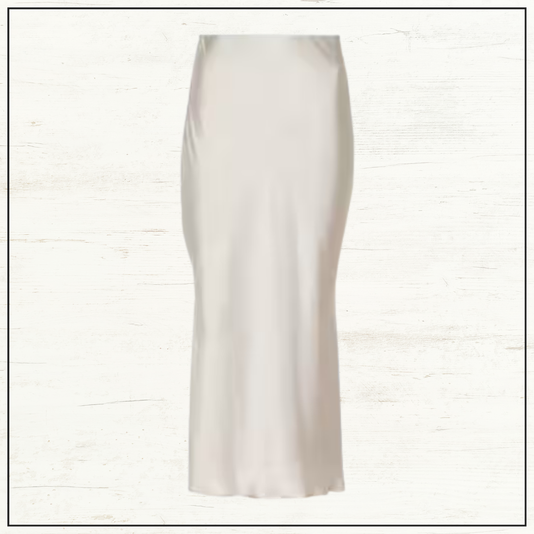 SATIN MIDI SKIRT