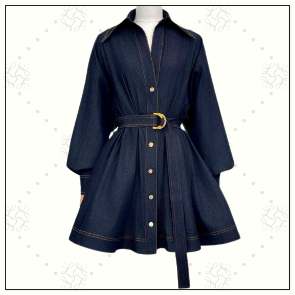 DENIM MINI SHIRT DRESS
