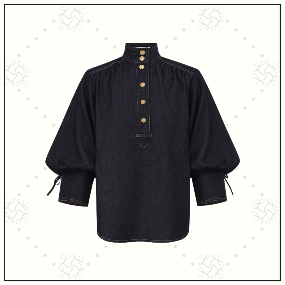 DENIM BILLOW SHIRT & CARGO MINI SKIRT