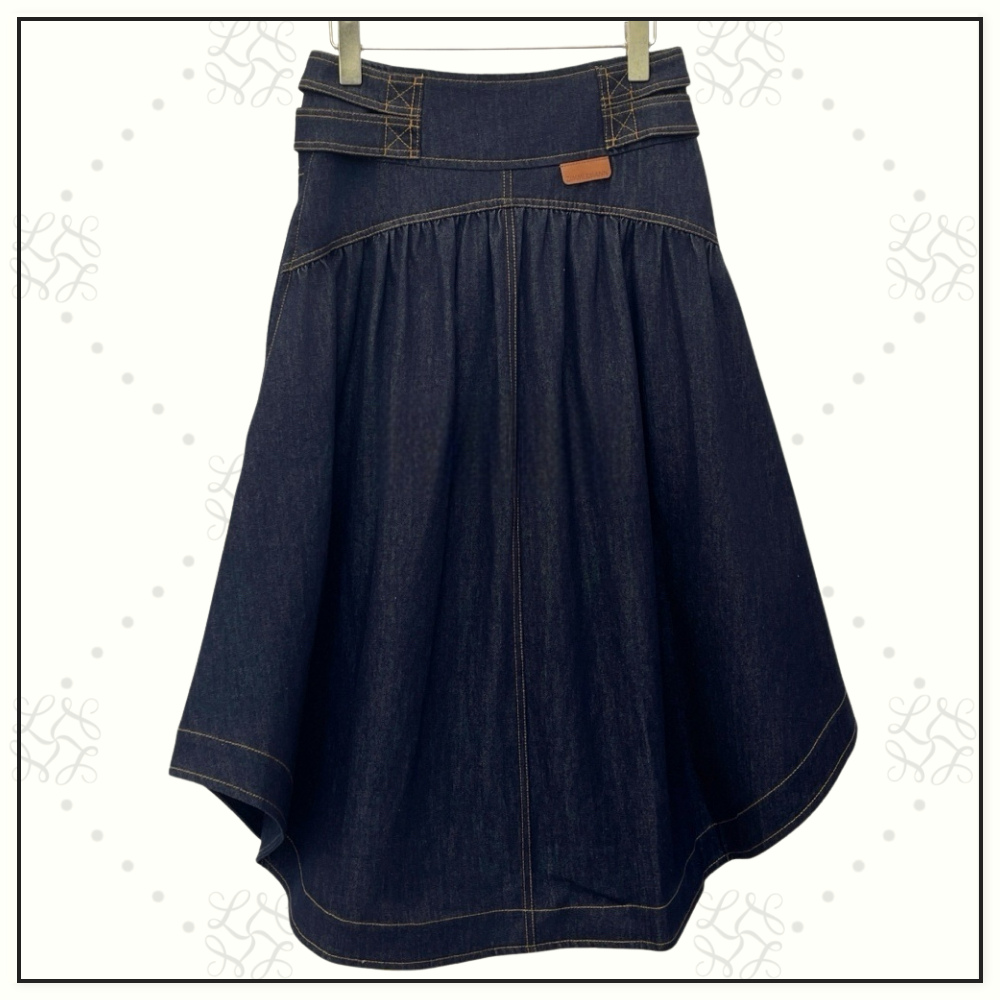 DENIM BILLOW SHIRT & CARGO MIDI SKIRT