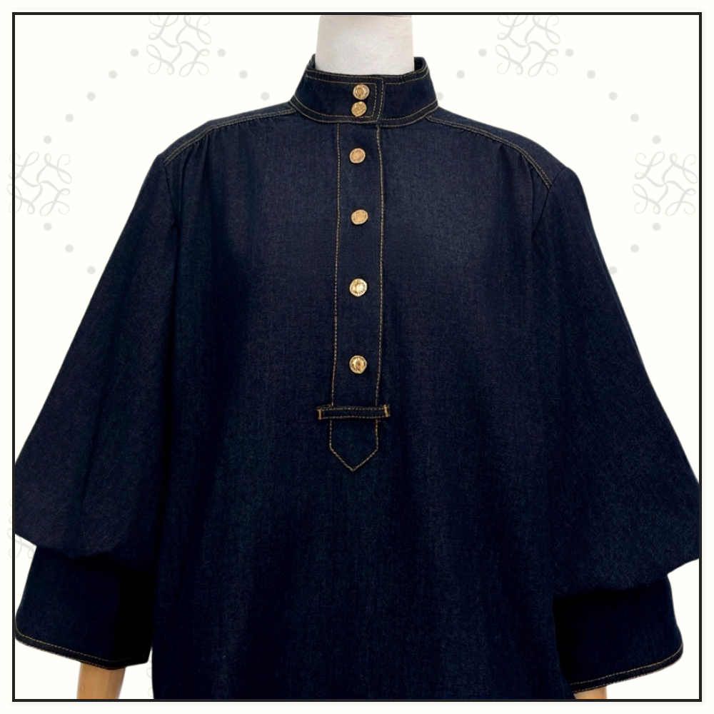 DENIM BILLOW SHIRT & CARGO MIDI SKIRT