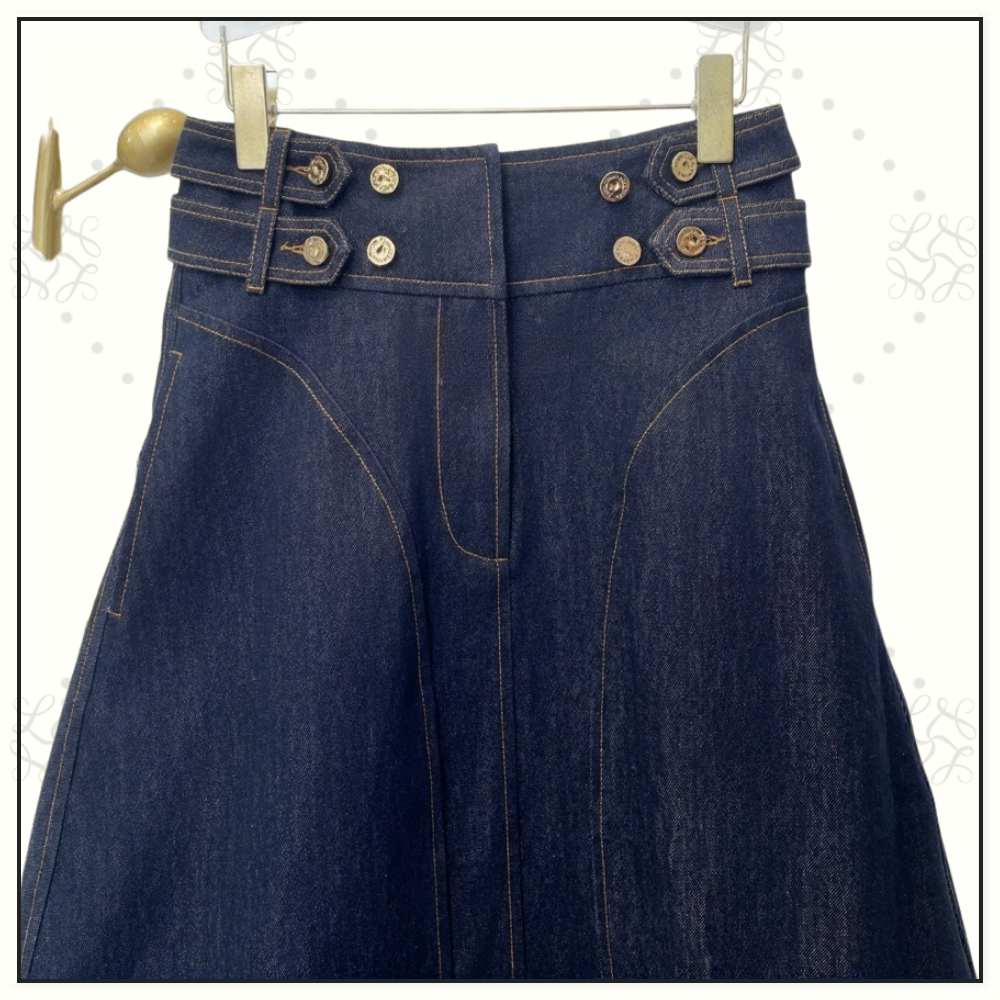 DENIM BILLOW SHIRT & CARGO MIDI SKIRT