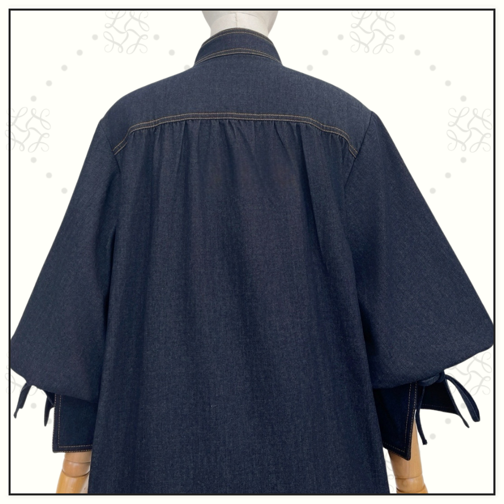 DENIM BILLOW SHIRT & CARGO MINI SKIRT