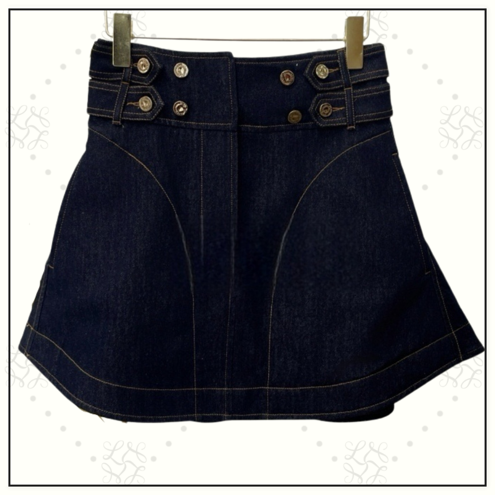 DENIM BILLOW SHIRT & CARGO MINI SKIRT