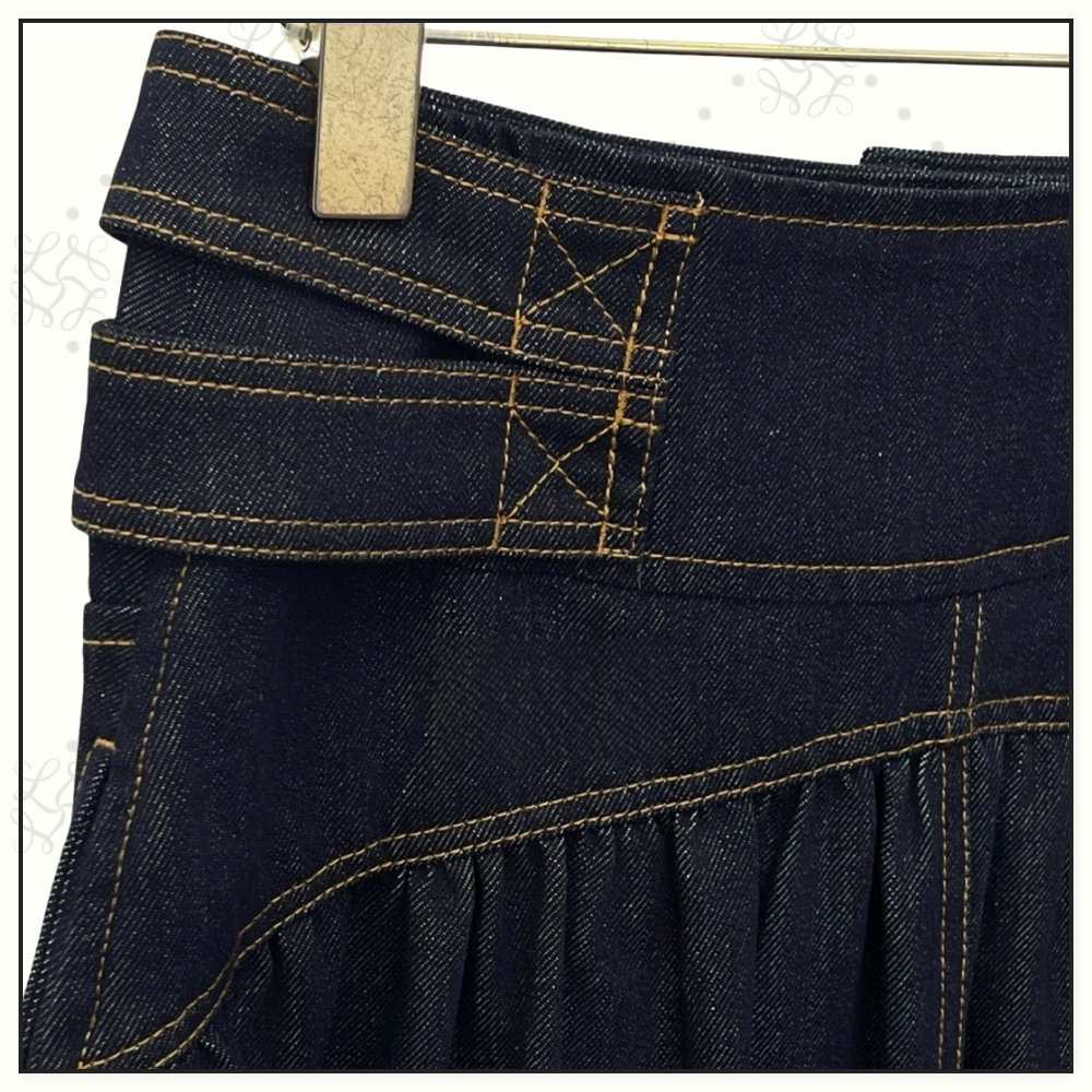 DENIM BILLOW SHIRT & CARGO MIDI SKIRT