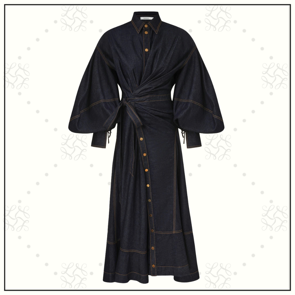 DENIM WRAP MAXI DRESS