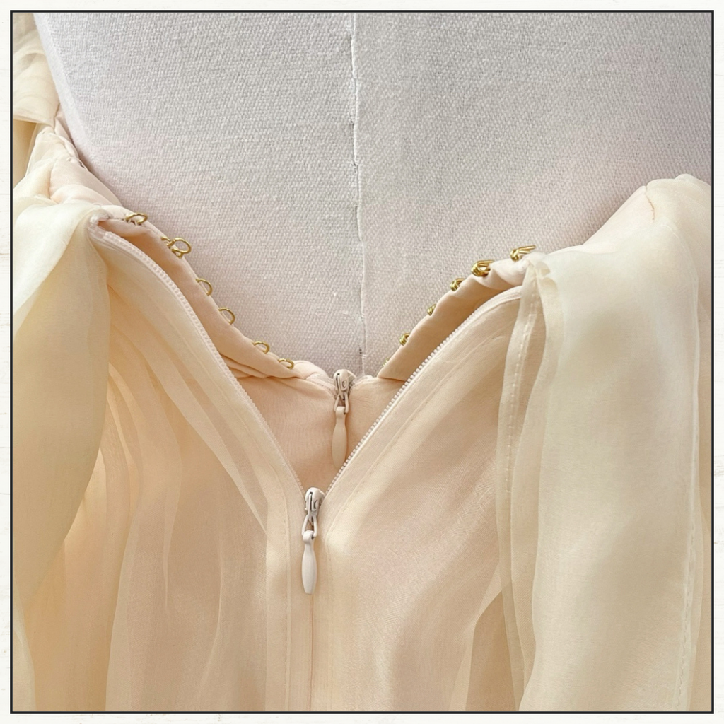 CRUSH OFF SHOULDER SILK TULLE MINI DRESS