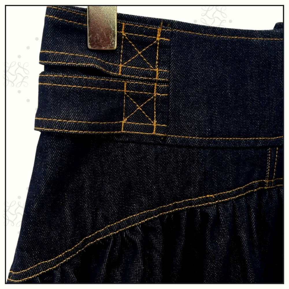 DENIM BILLOW SHIRT & CARGO MINI SKIRT