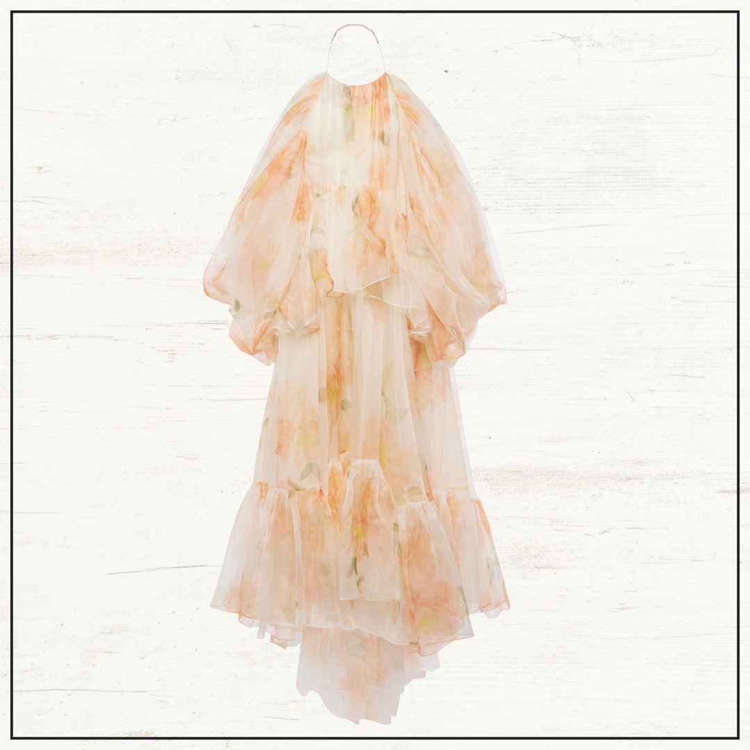 NATURA SILK RUFFLE HALTER DRESS