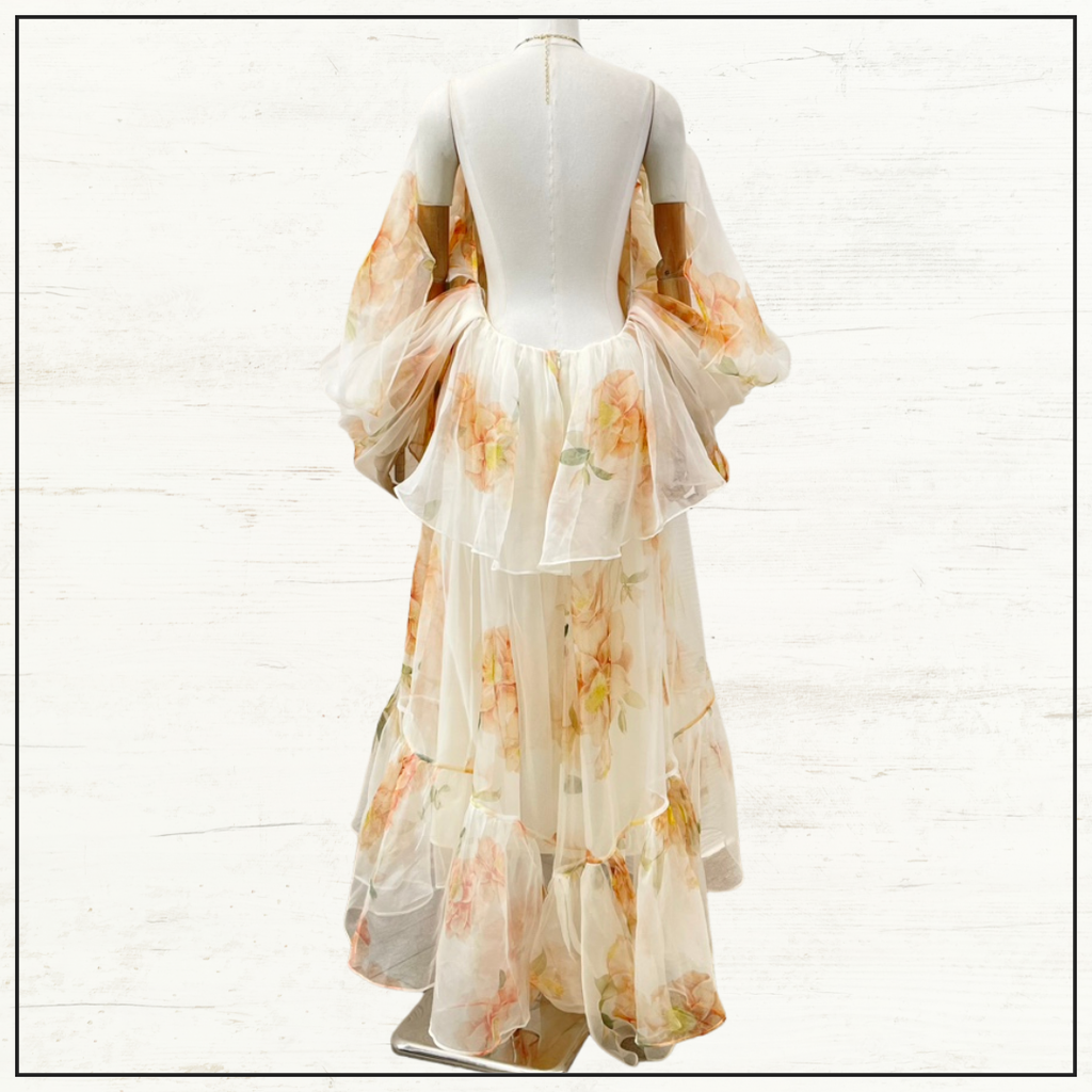 NATURA SILK RUFFLE HALTER DRESS