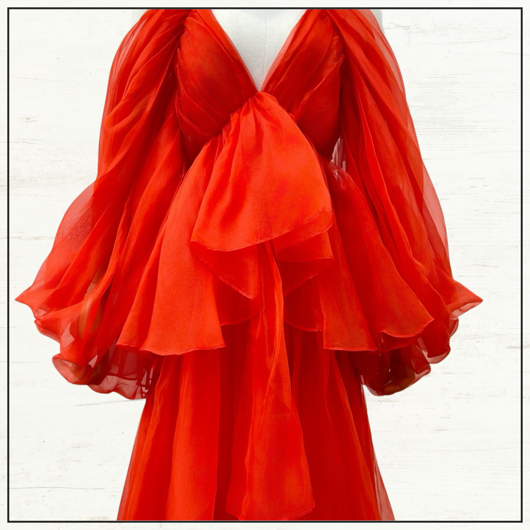 TRANQUILITY SILK RUFFLE HALTER DRESS